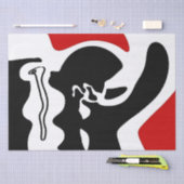 オフセットチャンバー：抽象芸術ブラック、ホワイト、レッド 薄葉紙 (クラフト)