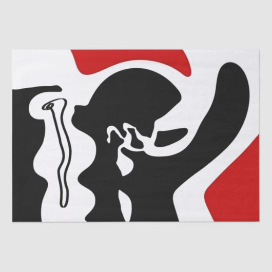 オフセットチャンバー：抽象芸術ブラック、ホワイト、レッド 薄葉紙 (正面)