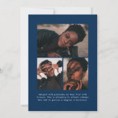 オフセットArch Navy Blue 4写真卒業 案内状 (裏面)