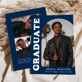 オフセットArch Navy Blue 4写真卒業 案内状
