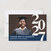 オフセンター番号 – 3x5卒業のお知らせ 招待状 (正面)