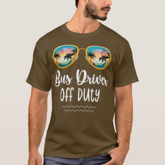 オフデューティイエロースクールバスドライバービーチサマートリ Tシャツ