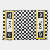 オフデューティタクシー運転手ニューヨークイエローキャブ キッチンタオル (横)