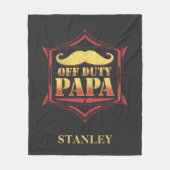 オフデューティパーソナライズされたパパ退職したパパ フリースブランケット (正面)