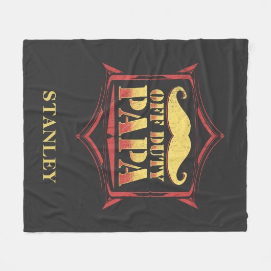 オフデューティパーソナライズされたパパ退職したパパ フリースブランケット (正面(横))