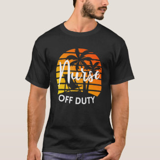 オフデューティーナースの夏休みパームツリーのビーチ Tシャツ