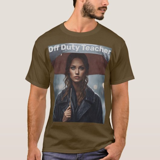 オフデューティ先生雨傘Tシャツ Tシャツ (正面)
