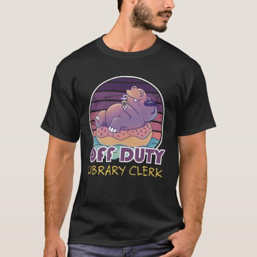 オフデューティ図書館職員同僚ギフト Tシャツ (正面)