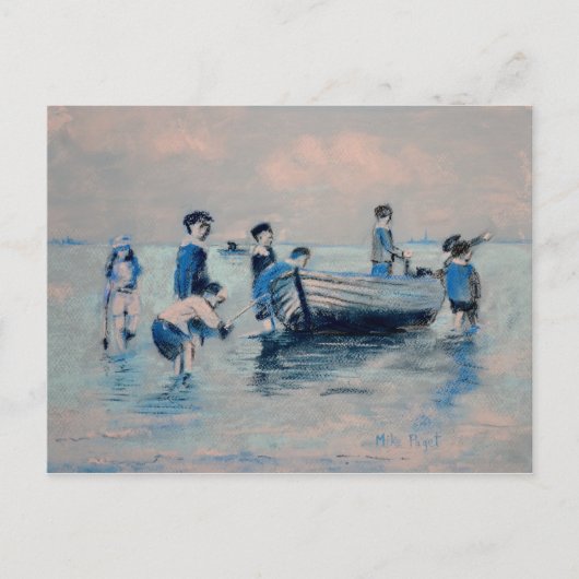 オフニューブライトンショア – 1891 ポストカード (正面)