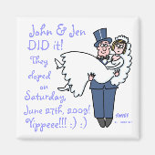 オフバおもしろいー結婚トの飛翔磁石テンプレート マグネット (正面)