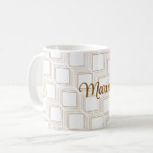 オフパーソナライズされたホワイトタンブル正方形マグカップ コーヒーマグカップ (正面左)