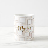 オフパーソナライズされたホワイトタンブル正方形マグカップ コーヒーマグカップ (中央)