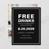 オフビートおもしろいウェディング写真で日付を保存 セーブザデート (正面/裏面)