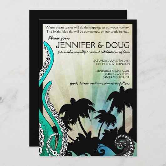 オフビートアイランドデスティネーションウェディング招待状 招待状 (正面/裏面)