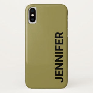 オフビート無地のグリーン名前をカスタムする iPhone X ケース
