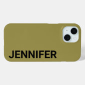 オフビート無地のグリーン名前をカスタムする Case-Mate iPhoneケース (裏面 (横))