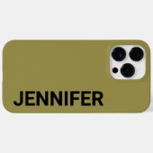 オフビート無地のグリーン名前をカスタムする Case-Mate iPhoneケース (裏面 (横))