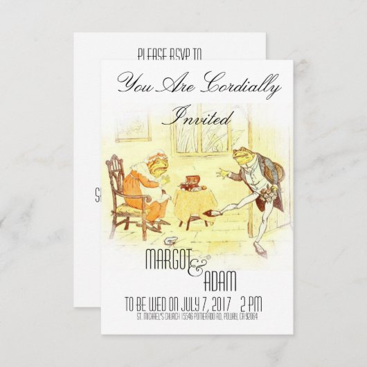 オフビート結婚式招待状、予測できな結婚式の招待 招待状 (正面/裏面)