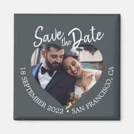 オフブラックの写真 現代スクリプト Save the Date マグネット