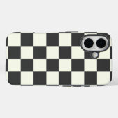 オフブラックチェッカーボードとオフホワイトチェッカーボード Case-Mate iPhoneケース (裏面 (横))
