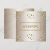 オフホワイトにゴールドトリムの結婚式招待状 招待状 (正面/裏面)