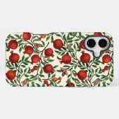 オフホワイトのざくろとベルガモの蛾 iPhoneケース (裏面横)