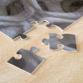 オフホワイトのクロシェ生地の外観 ジグソーパズル (側面)