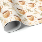 オフホワイトのコーヒーカップ ラッピングペーパー (ロールコーナー)