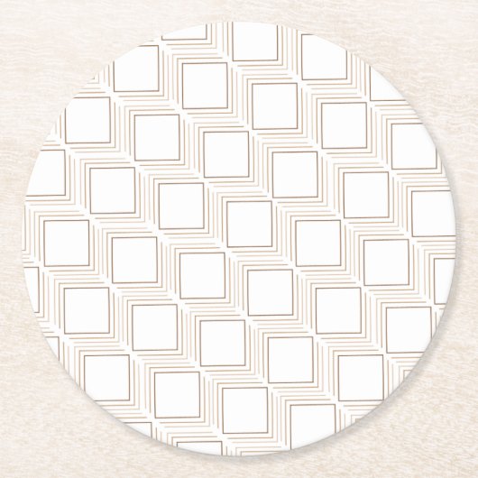 オフホワイトのタンブリング広場紙コースター ラウンドペーパーコースター (正面)