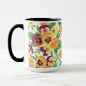 オフホワイトのパンジー マグカップ (左)