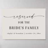 オフホワイトのブライダルファミリー専用 ウェディングサイン ポスター (正面)