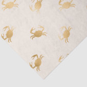 オフホワイトの切り離し上の小さな金ゴールドカニ 薄葉紙 (詳細)