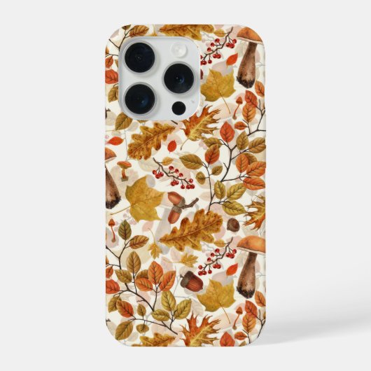 オフホワイトの紅葉の森 iPhoneケース (裏面)