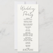 オフホワイトの結婚式プログラム ゴールドのスターハンギング (裏面)