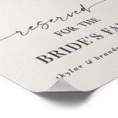 オフホワイトの花嫁の家族専用 ウェディングサイン ポスター (角)