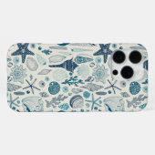 オフホワイトの貝殻模様 iPhoneケース (裏面横)