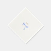 オフホワイトイニシャル |リボン結婚の スタンダードカクテルナプキン (角)