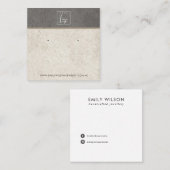 オフホワイトグレーのスタッコスタッドイヤリングディスプレイカード スクエア名刺 (正面/裏面)