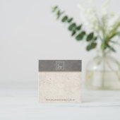 オフホワイトグレーのスタッコスタッドイヤリングディスプレイカード スクエア名刺 (スタンド正面)