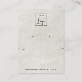 オフホワイトグレーコンクリートレースイヤリングディスプレイ 名刺