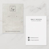 オフホワイトグレーコンクリートレースイヤリングディスプレイ 名刺 (正面/裏面)