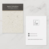 オフホワイトグレーテラゾスタッドイヤリングディスプレイカード 名刺 (正面/裏面)