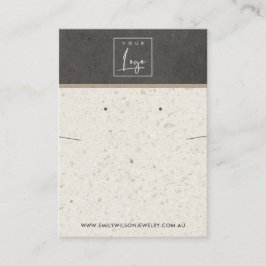 オフホワイトグレーテラゾネックレスイヤリングディスプレイ 名刺