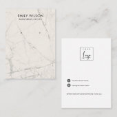 オフホワイトグレー大理石テクスチャスタッドイヤリングディスプレイ 名刺 (正面/裏面)