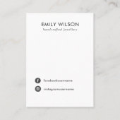 オフホワイトグレー大理石テクスチャヘアクリップディスプレイCA 名刺 (裏面)