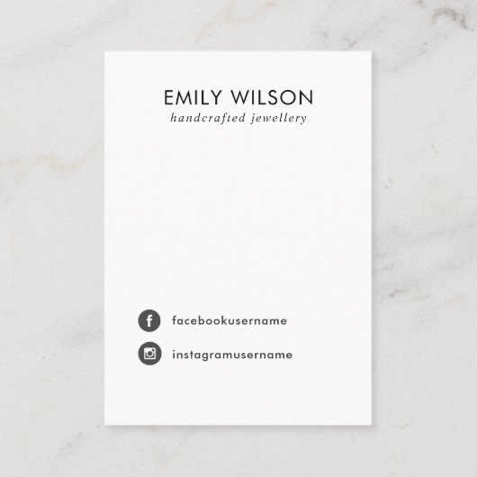 オフホワイトグレー大理石テクスチャヘアクリップディスプレイCA 名刺 (裏面)