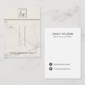 オフホワイトグレー大理石テクスチャヘアクリップディスプレイCA 名刺 (正面/裏面)