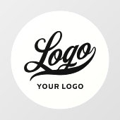 オフホワイトサークルシンプル事業会社のロゴ ウィンドウサイン (シート)