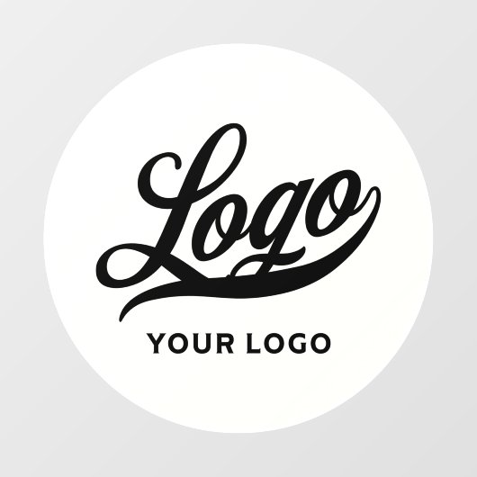 オフホワイトサークルシンプル事業会社のロゴ ウィンドウサイン (シート)