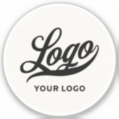 オフホワイトサークル会社の電話にビジネスロゴ シール (正面)